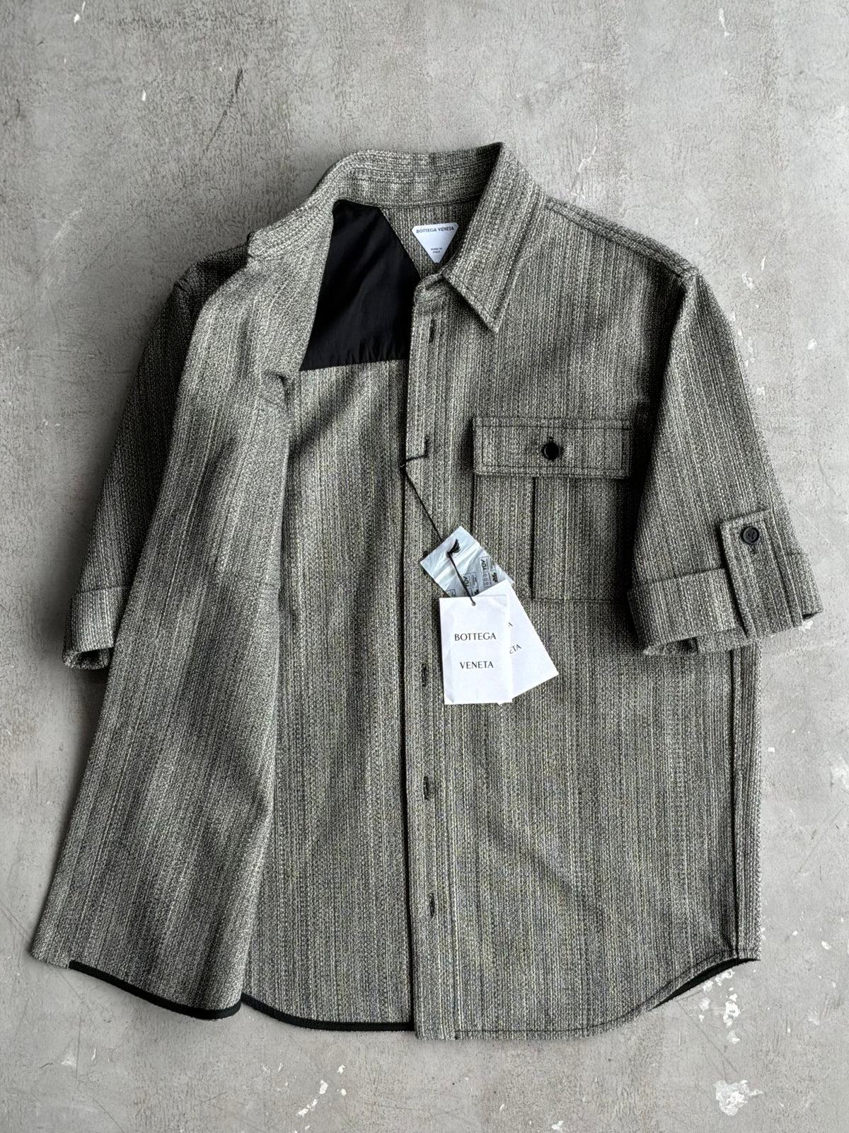 Bottega Venetta Tweed Short Sleeve Shirt