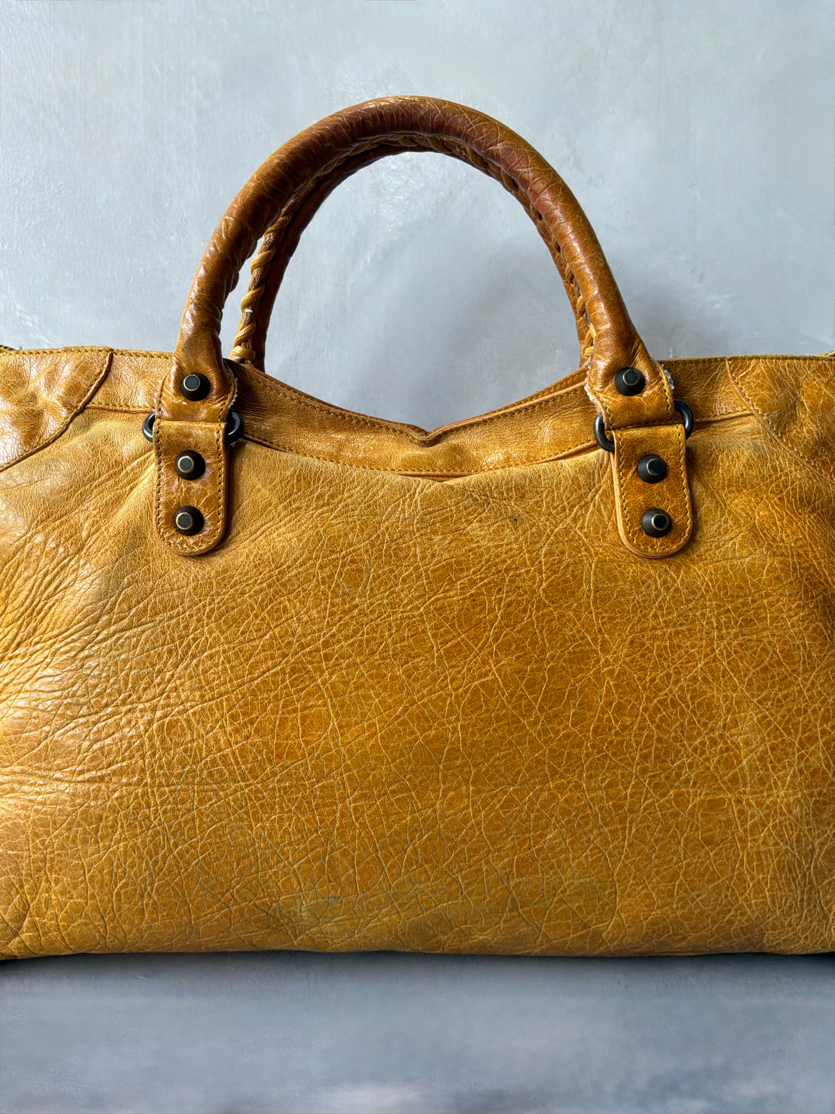 Balenciaga Classic City Yellow on Brass Lambskin Bag