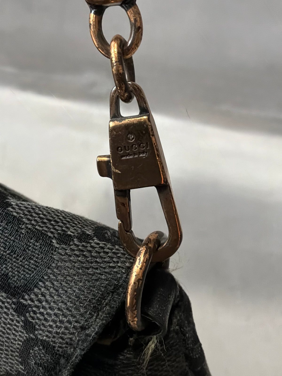 Gucci By Tom Ford Satin Horsebit Bamboo Chain Shouder  Bag