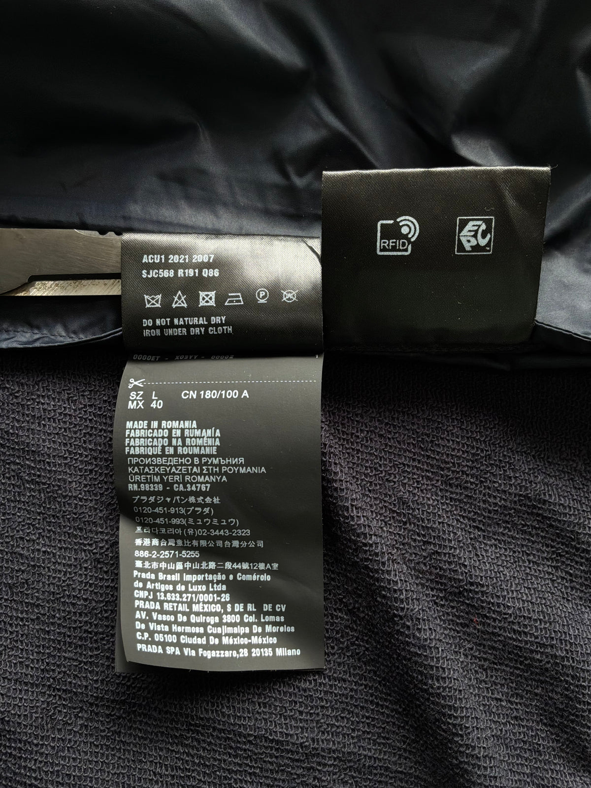 Prada Hybrid Zip Up Hoodie
