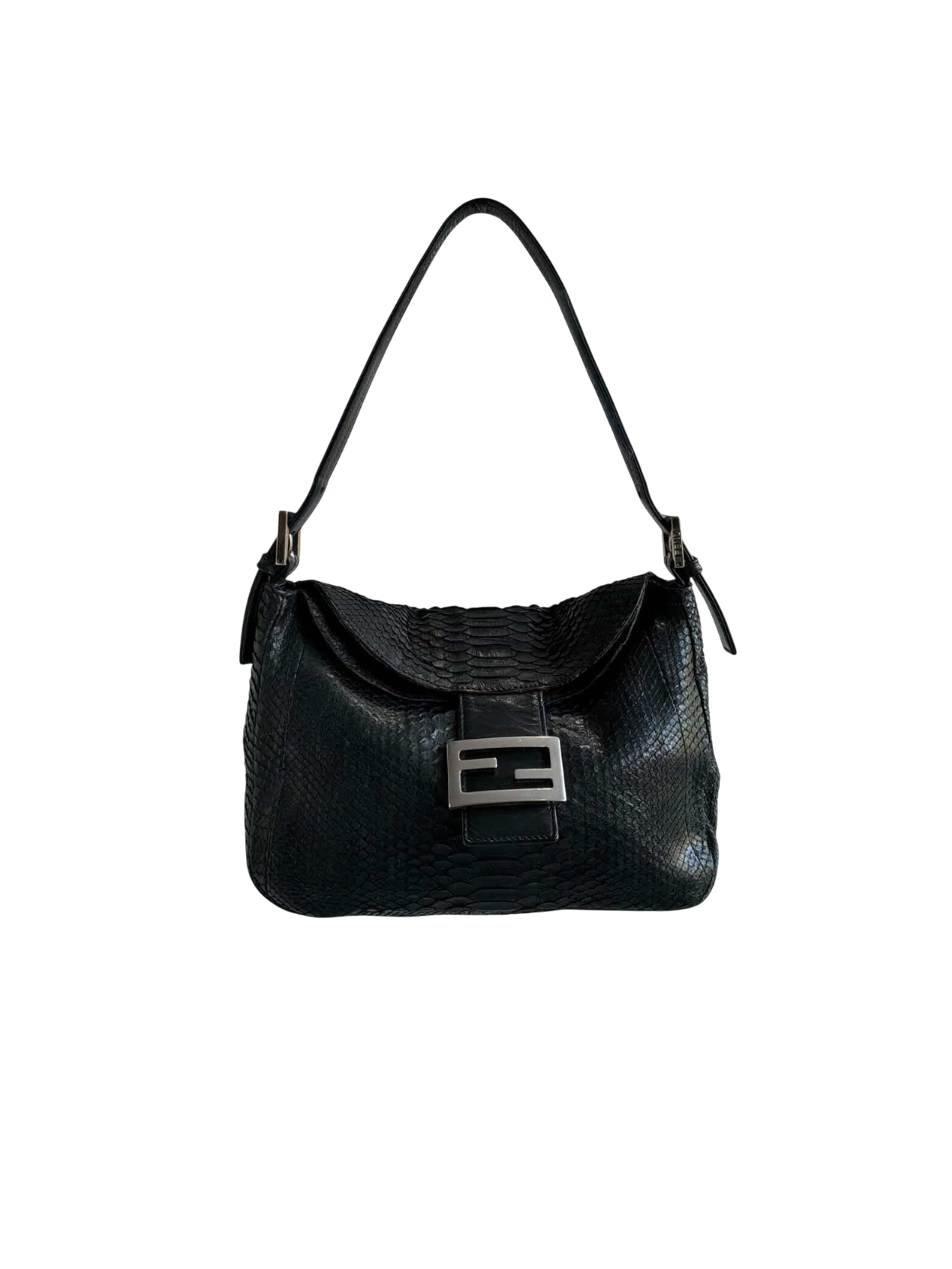 Fendi Python Double Flap Mamma Baguette Bag