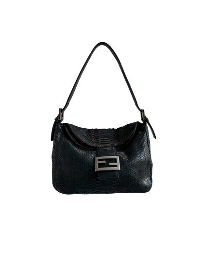 Fendi Python Double Flap Mamma Baguette Bag