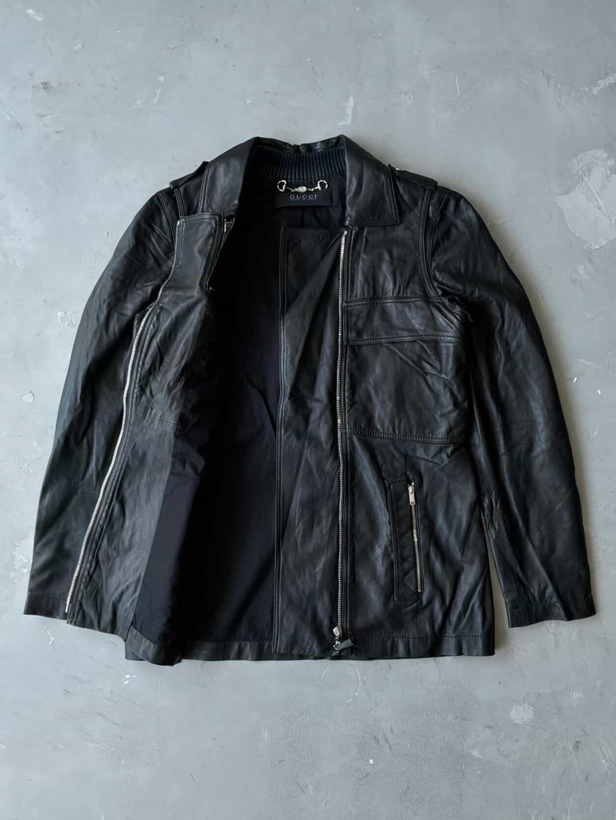 2000’s Womens Gucci Double Zip Leather Jacket
