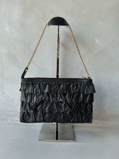 Chanel Ruffle Lambskin Evening Bag
