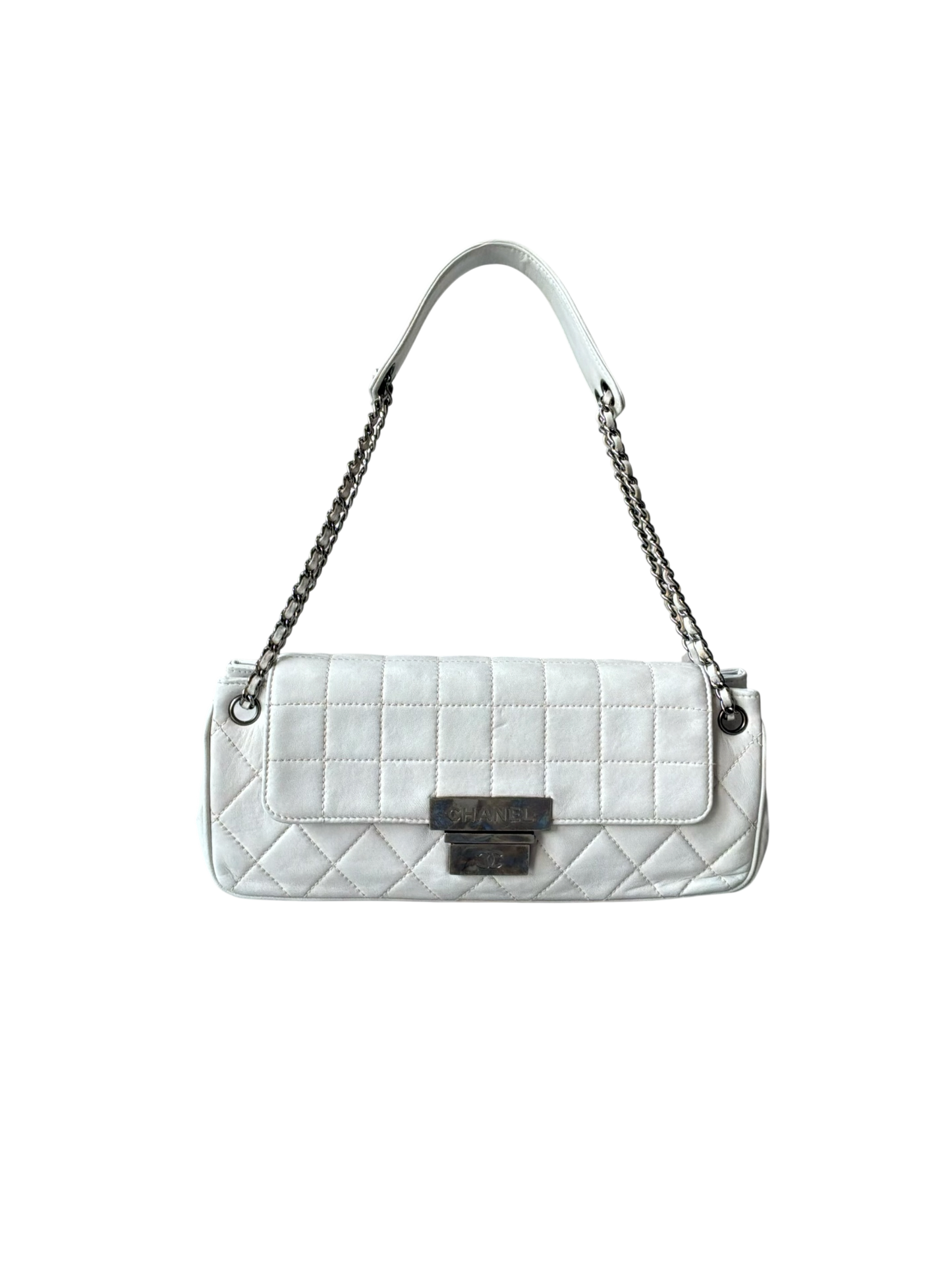 Chanel Choco Bar Quilted White Flap