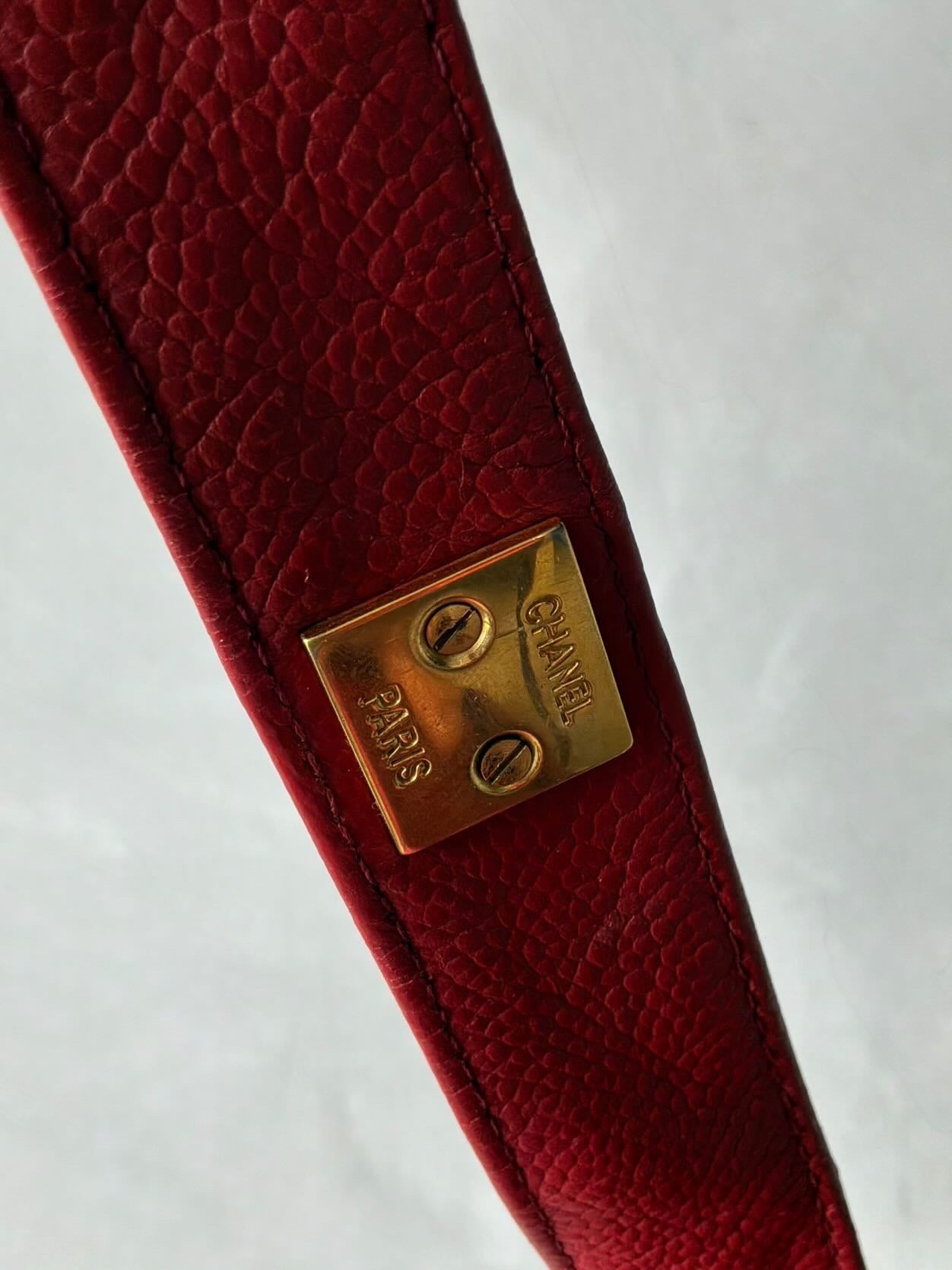 90’s Chanel Kelly Flap Caviar Shoulder Bag