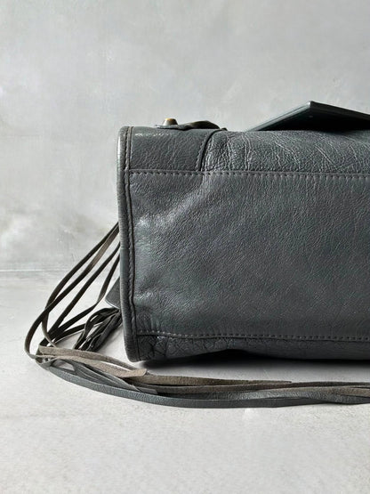 Balenciaga City Gray Lambskin Bag
