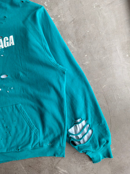 Balenciaga Distressed Logo Pullover Hoodie
