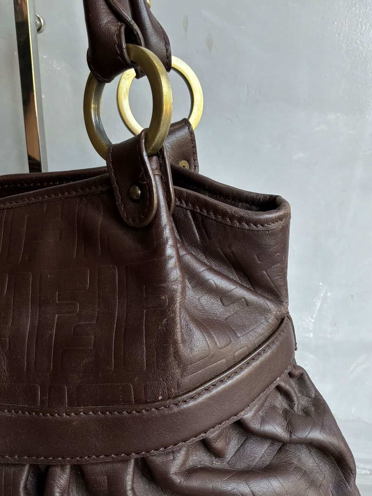 Fendi Leather Monogram Chef Bag