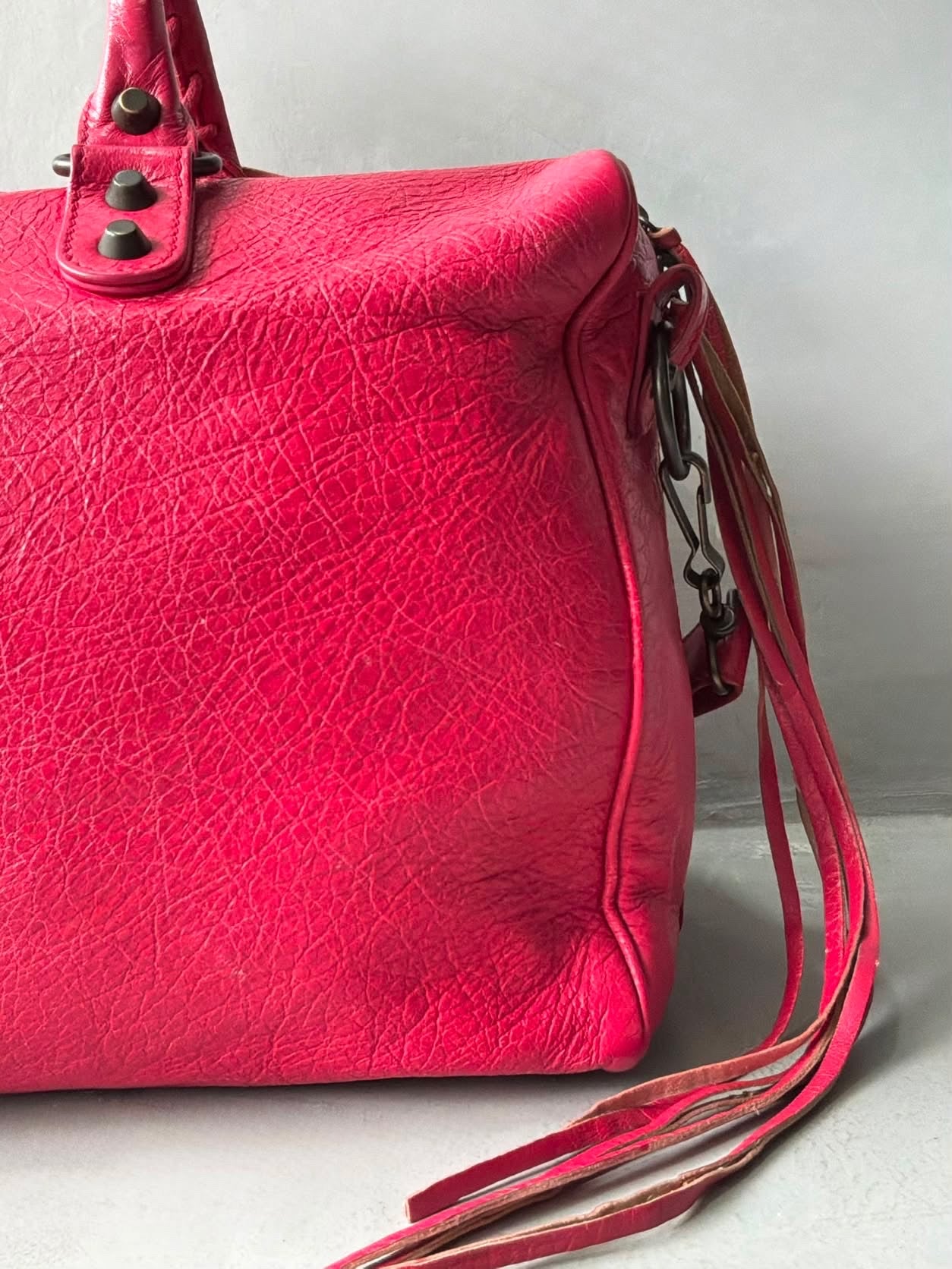 Balenciaga Large Twiggy Red Lambskin Bag