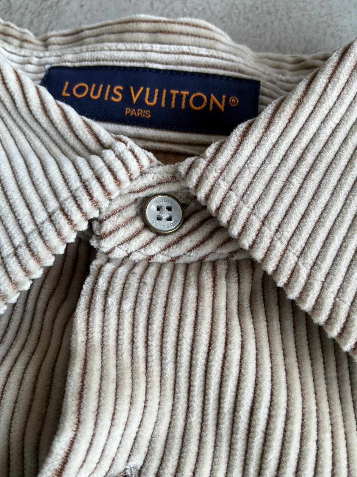 2026 Louis Vuitton Swarovski Monogram Corduroy Shirt