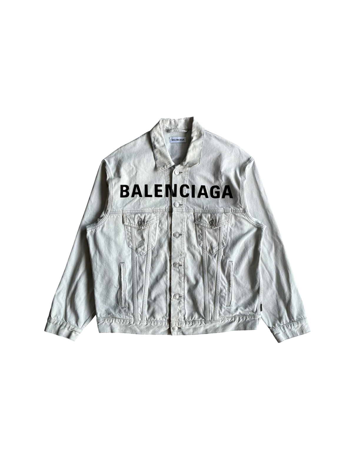 Balenciaga Embroidered Script Denim Jacket