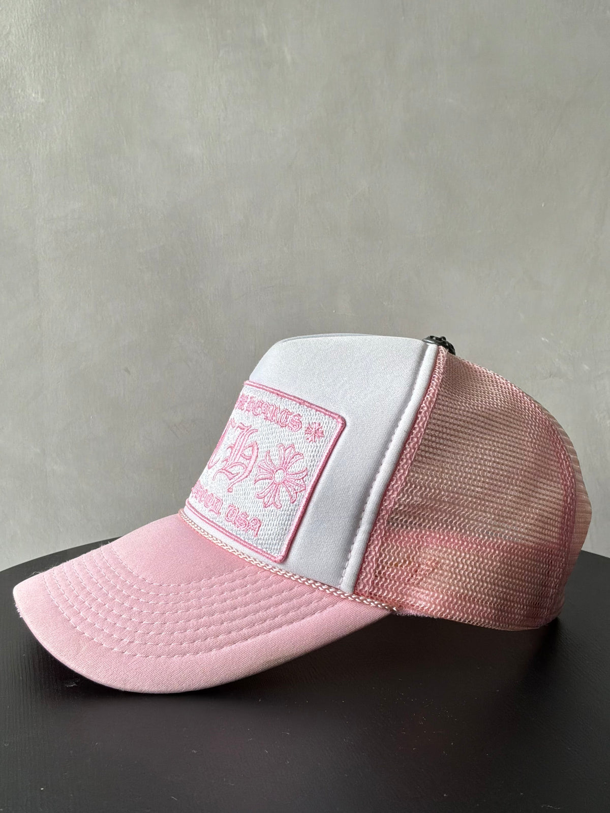 2000s Chrome Hearts Hollywood Pink Trucker Hat