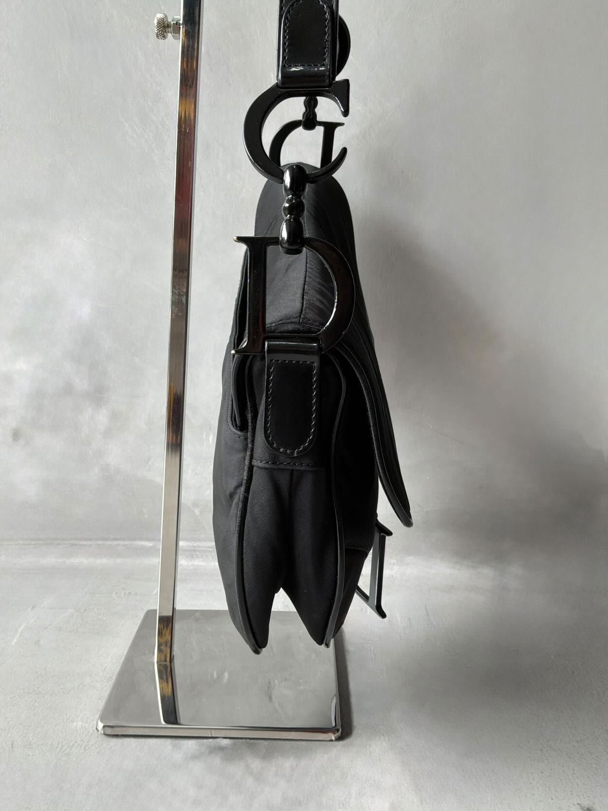 Dior Black Nylon Saddle Bag
