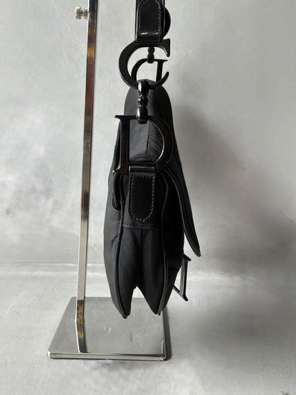 Dior Black Nylon Saddle Bag