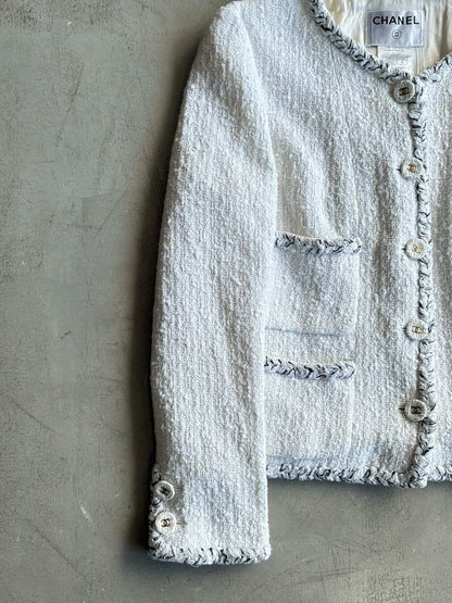 2007 Chanel White & Gold Tweed Blazer
