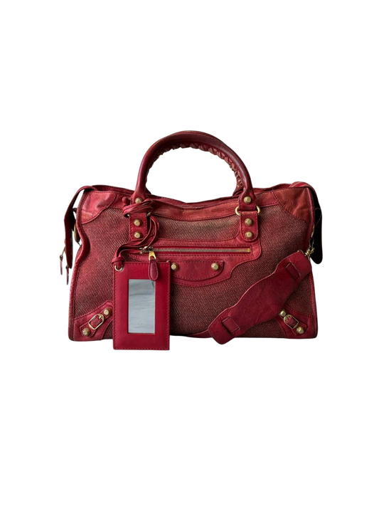 Balenciaga Classic City Mesh Red Bag