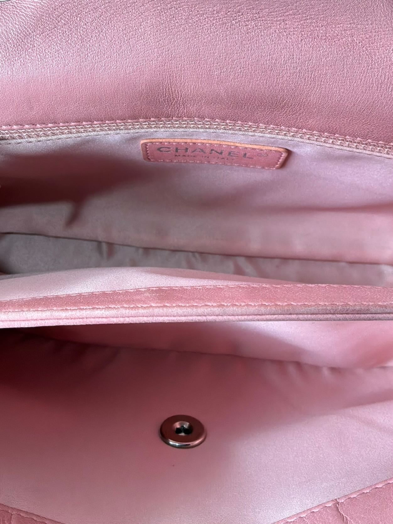 Chanel Python Skin Pink Flap Bag