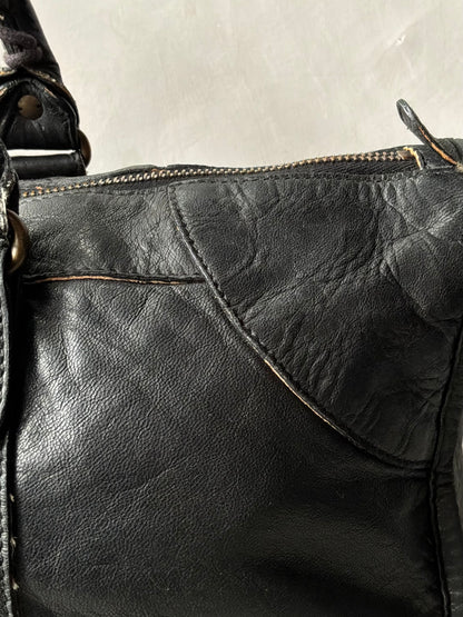 Balenciaga Work Black on Brass Lambskin Bag