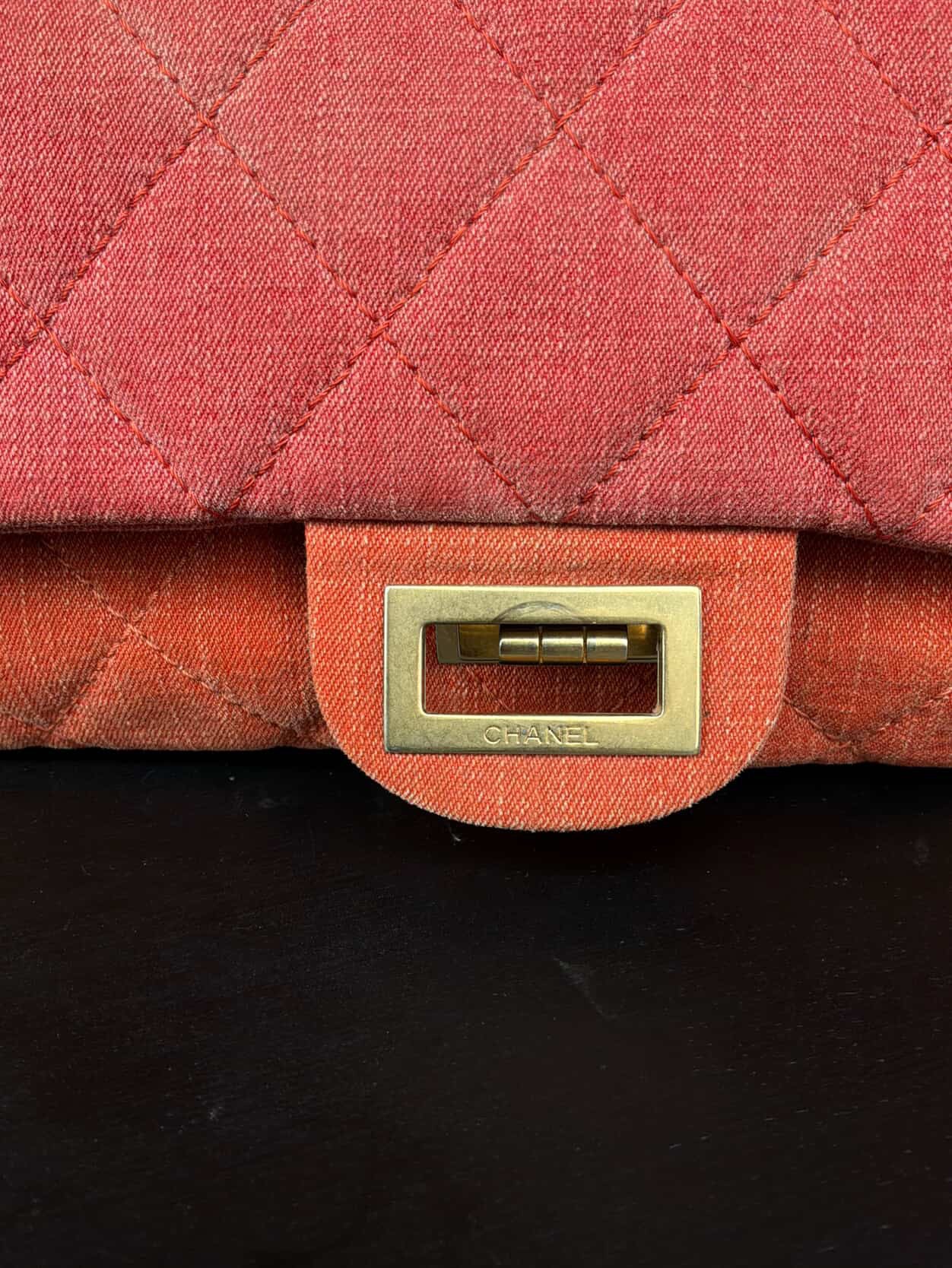 Chanel 2.55 Reissue Tricolor Denim Maxi Double Flap Shoulder Bag