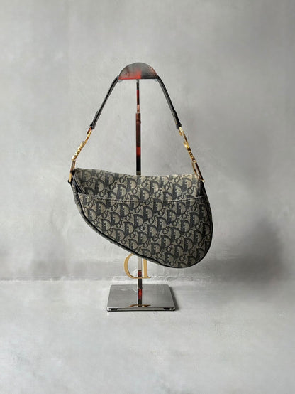 Dior Denim Monogram Saddle Bag
