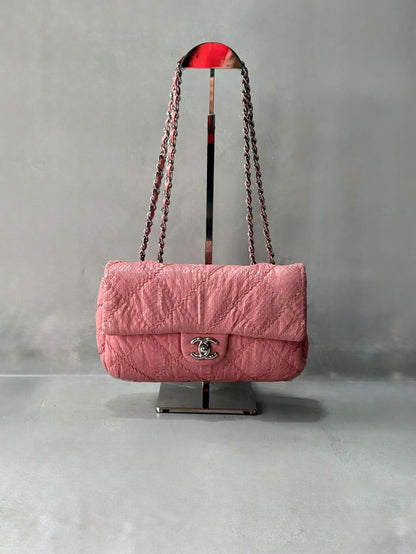 Chanel Python Skin Pink Flap Bag