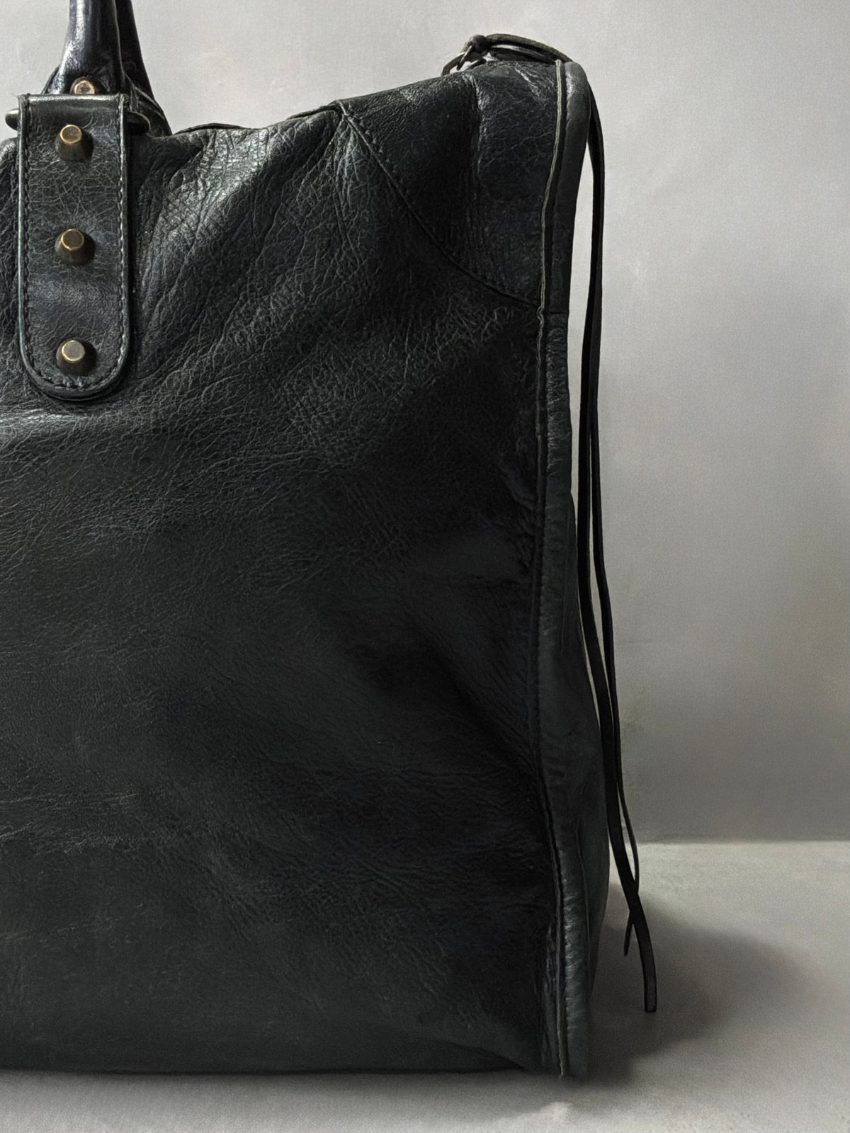 Balenciaga XL Weekender Black on Brass Lambskin Bag