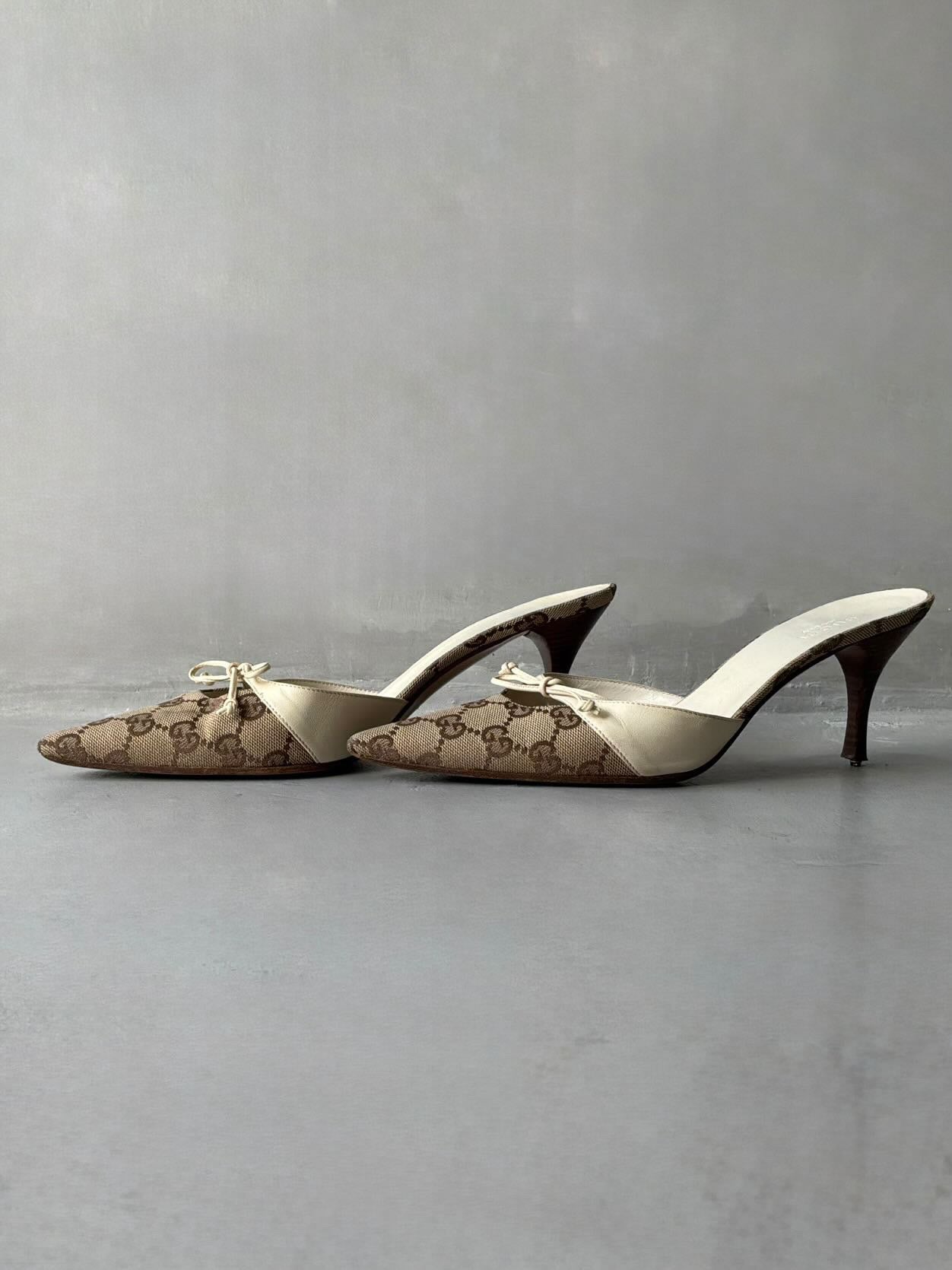 Gucci Monogram Kitten Heels