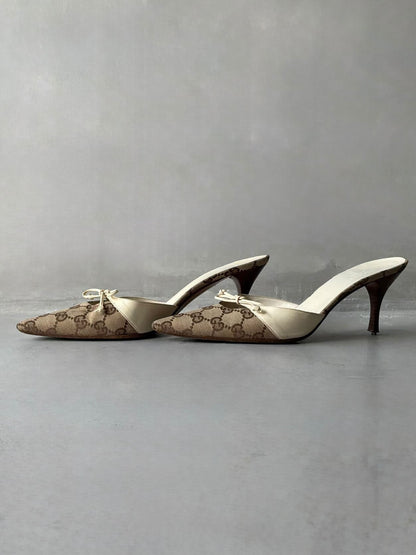 Gucci Monogram Kitten Heels