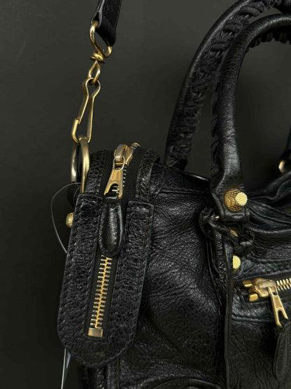 Balenciaga Mini City Black Gold Shoulder Bag