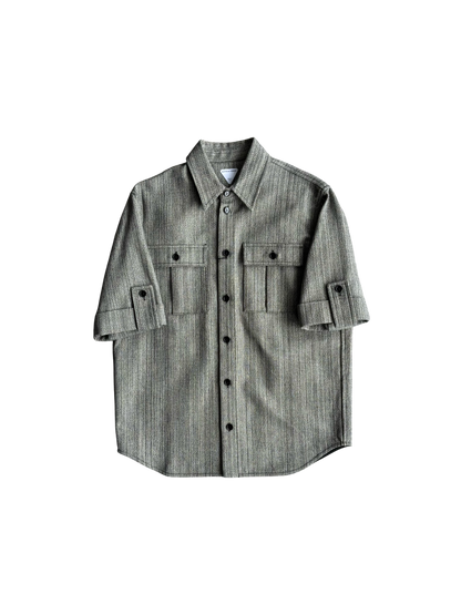 Bottega Venetta Tweed Short Sleeve Shirt