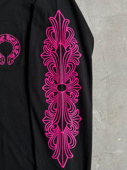 Chrome Hearts Pink Floral Horseshoe Longsleeves