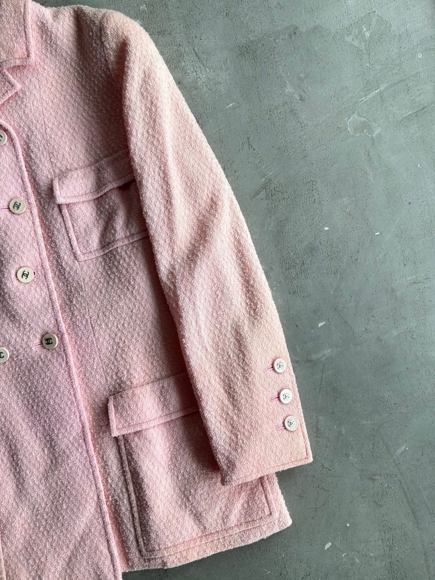 1996 Chanel Tweed Double Breasted Coat