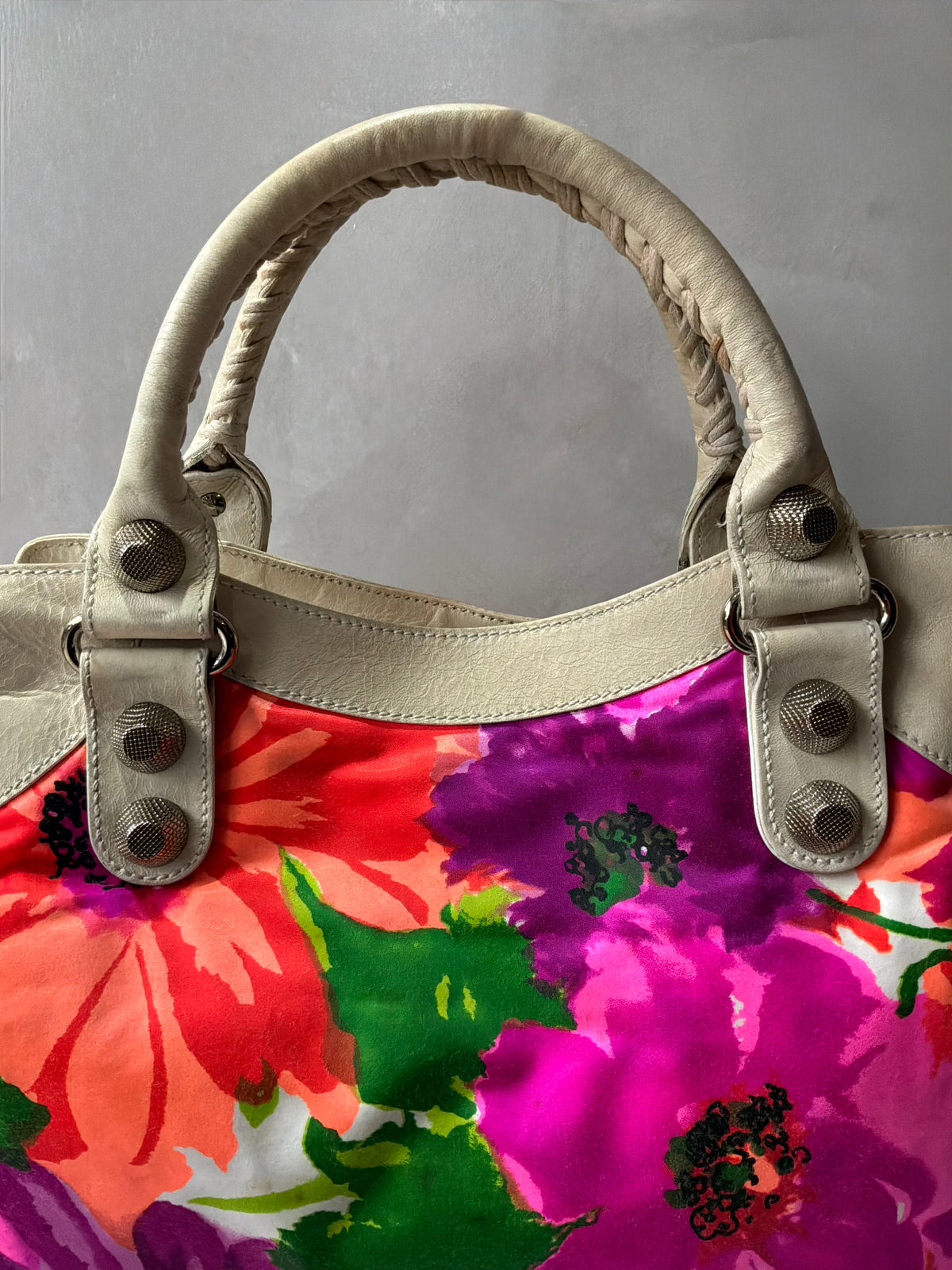 Balenciaga Mid Day Floral Giant 21 Lambskin Bag