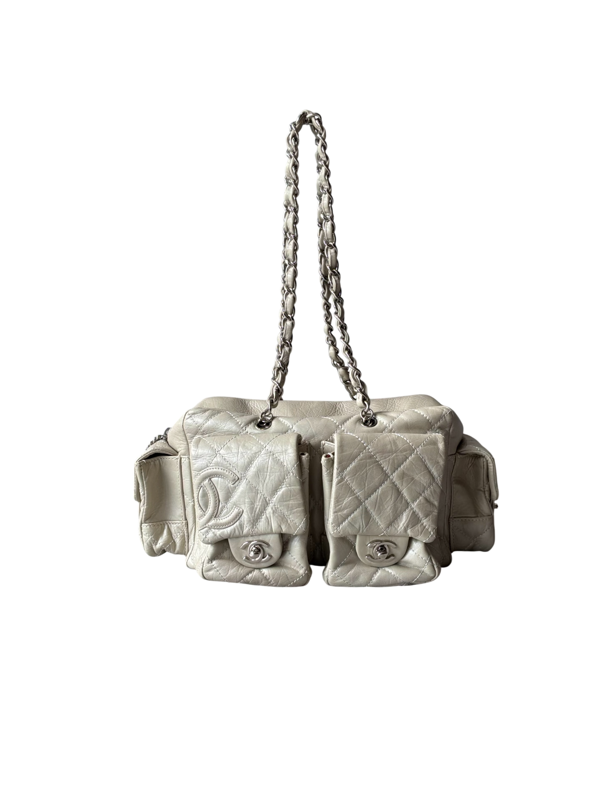 Rare Chanel Cambon Ligne Chain Reporter Lambskin Bag
