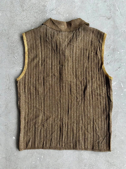 Chanel Metallic Collared Sleeveless