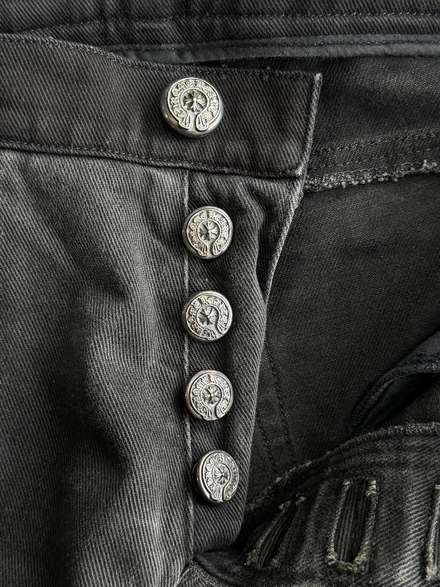Vintage Chrome Hearts ‘Fleur Knee’ Flare Pants
