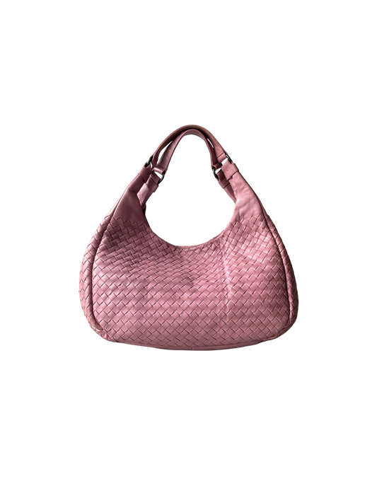 Bottega Veneta Pink Campana Intrecciato Hobo Bag
