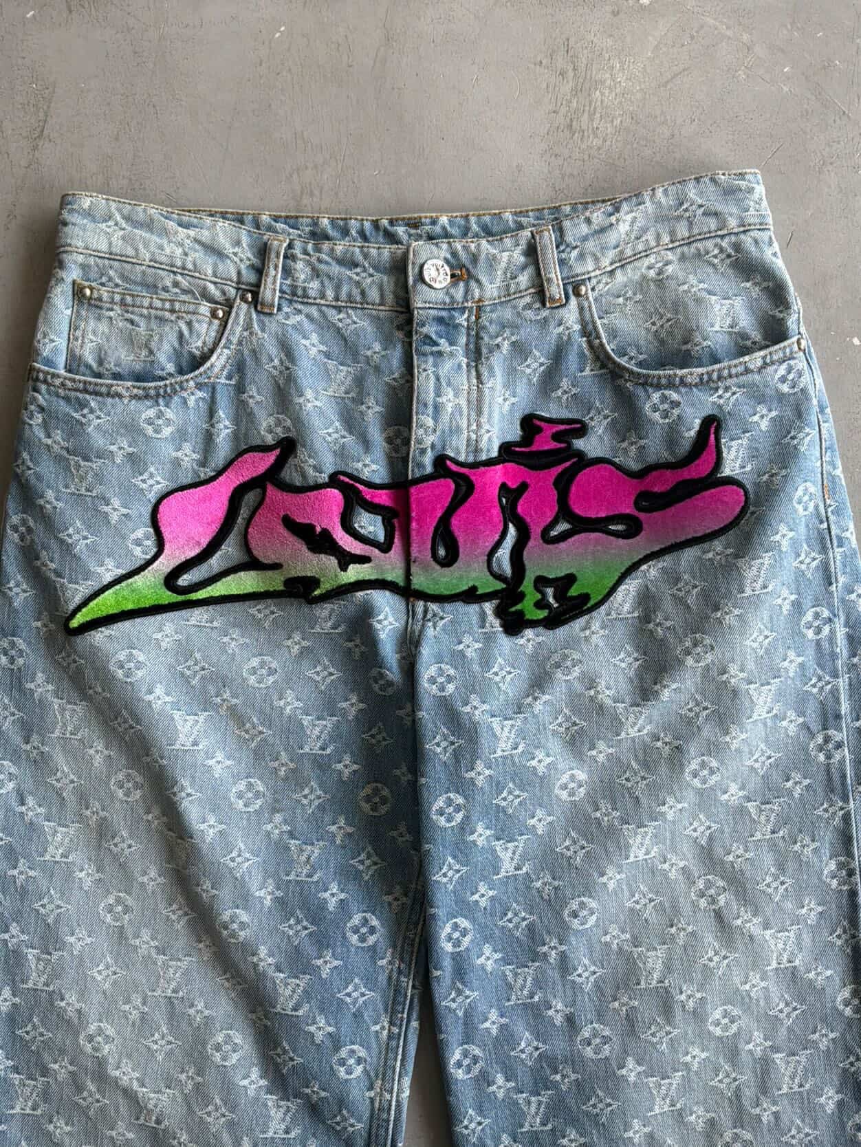 Louis Vuitton Graffiti Monogram Denim Jeans