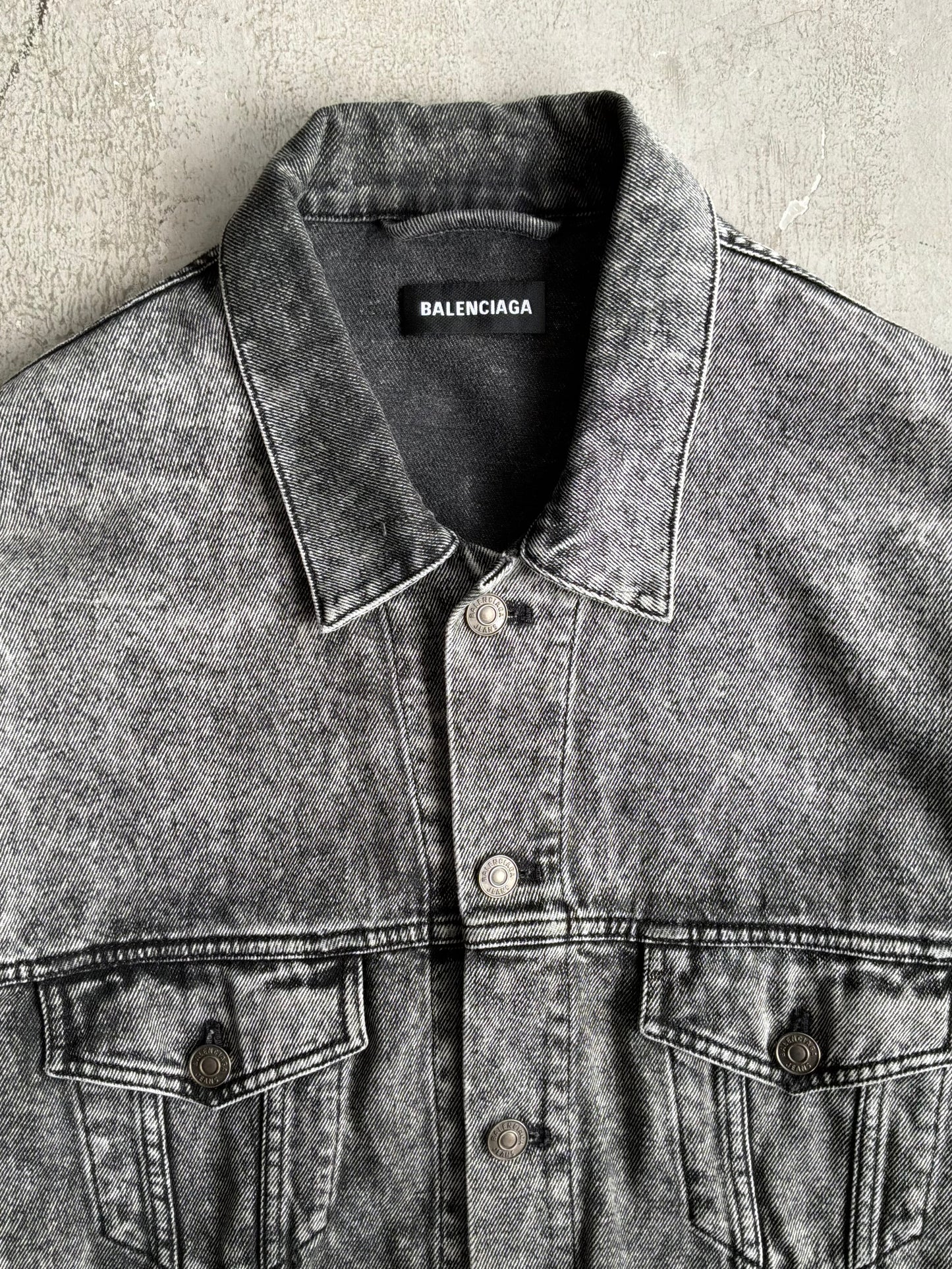 Balenciaga Rue De Paris Washed Denim Jacket