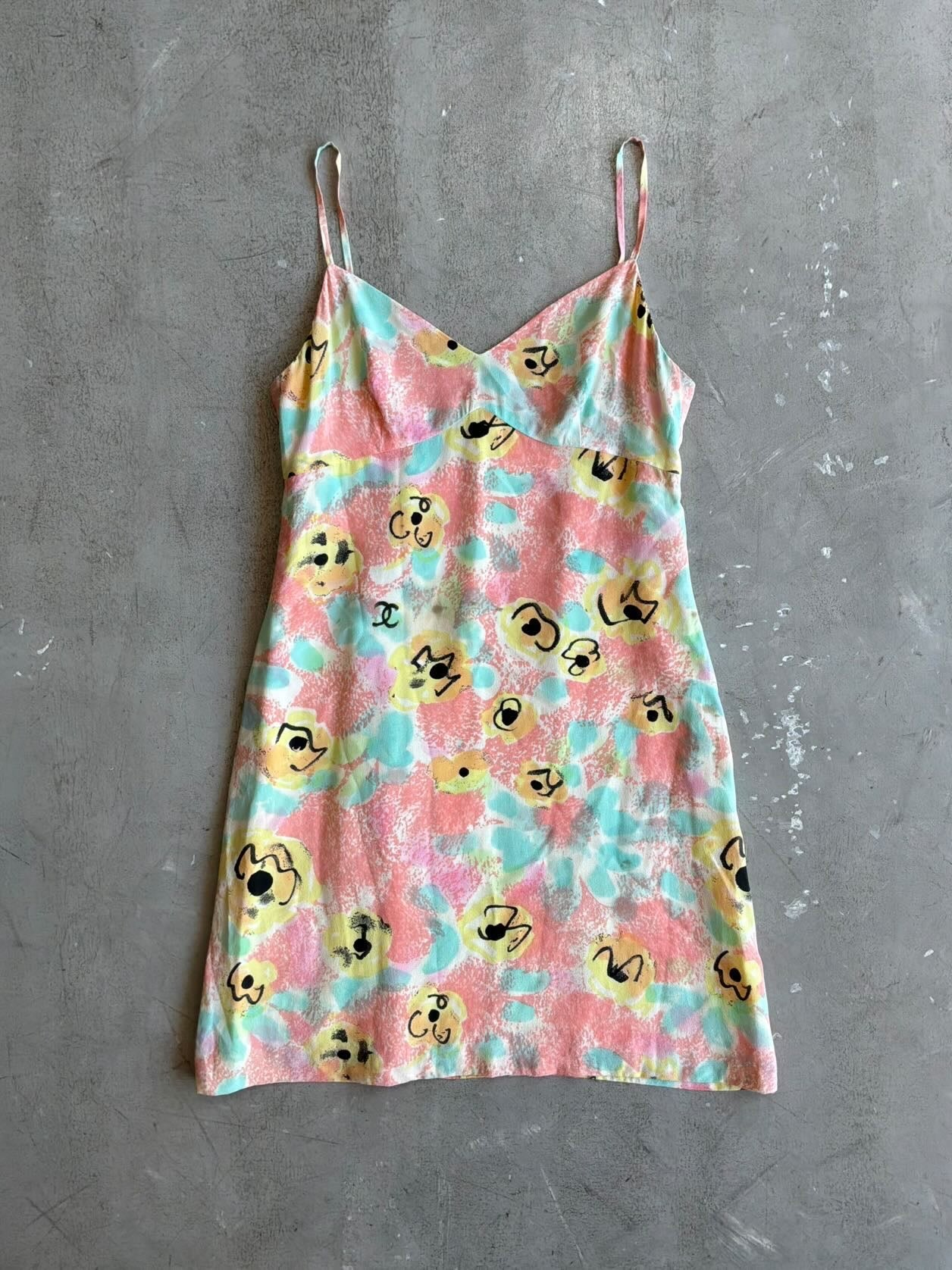 1997 Chanel Abstract Tortoise Silk Dress