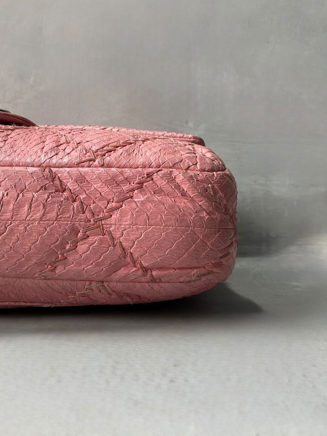 Chanel Python Skin Pink Flap Bag