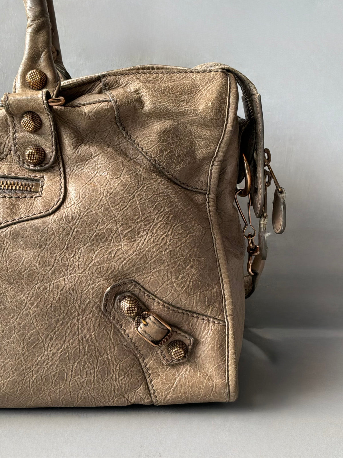 Balenciaga Part Time Taupe on Bronze Giant 12 Lambskin Bag