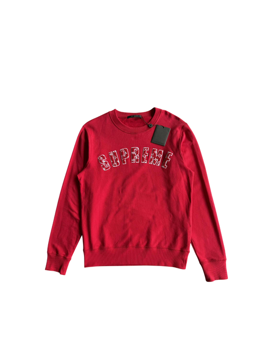 Louis Vuitton X Supreme Spellout Red Sweater