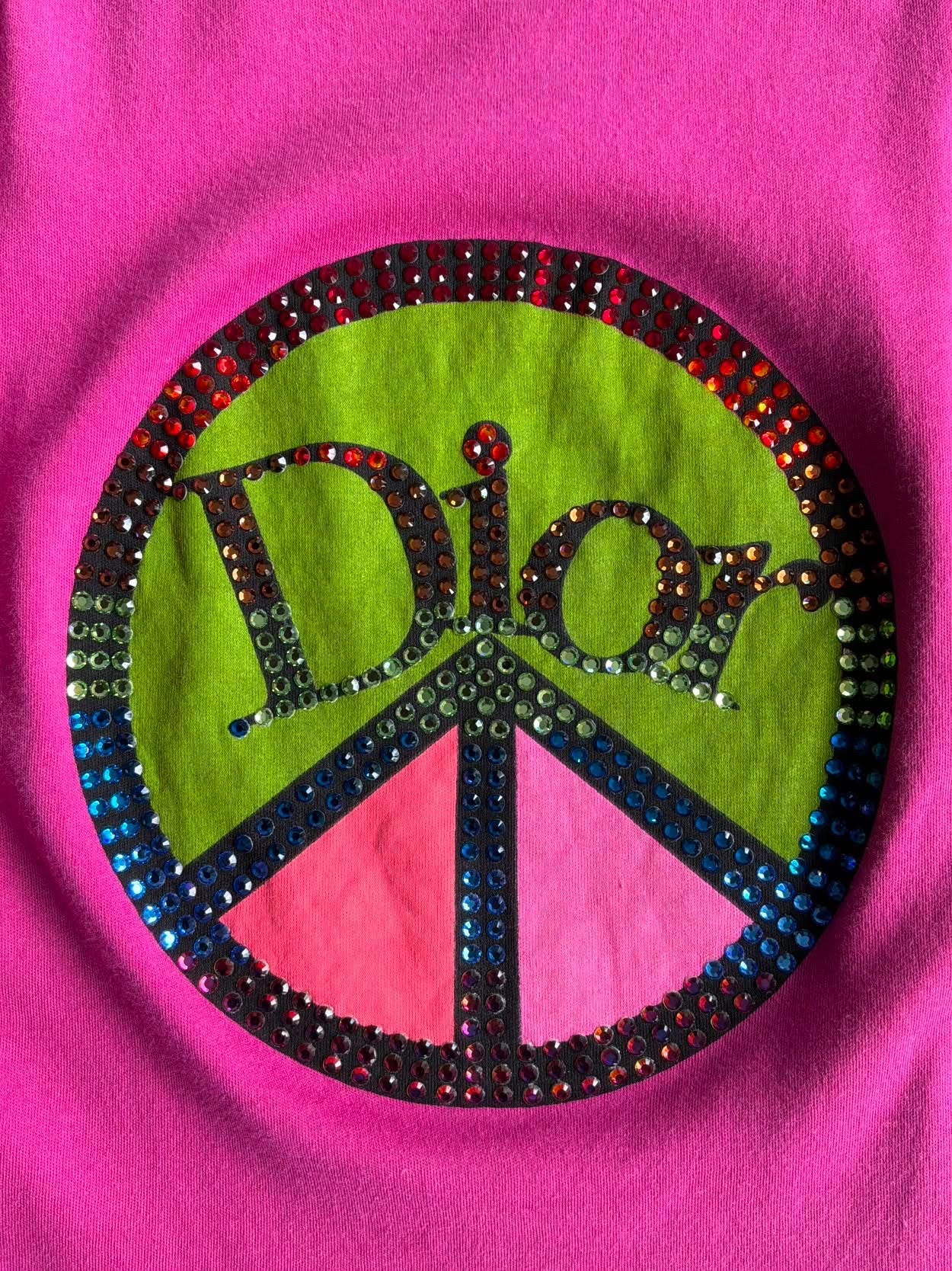 Dior Galliano Era Peace Rhinestones Tanktop