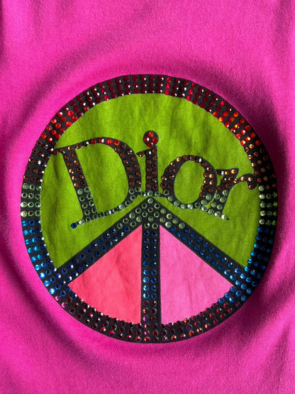 Dior Galliano Era Peace Rhinestones Tanktop