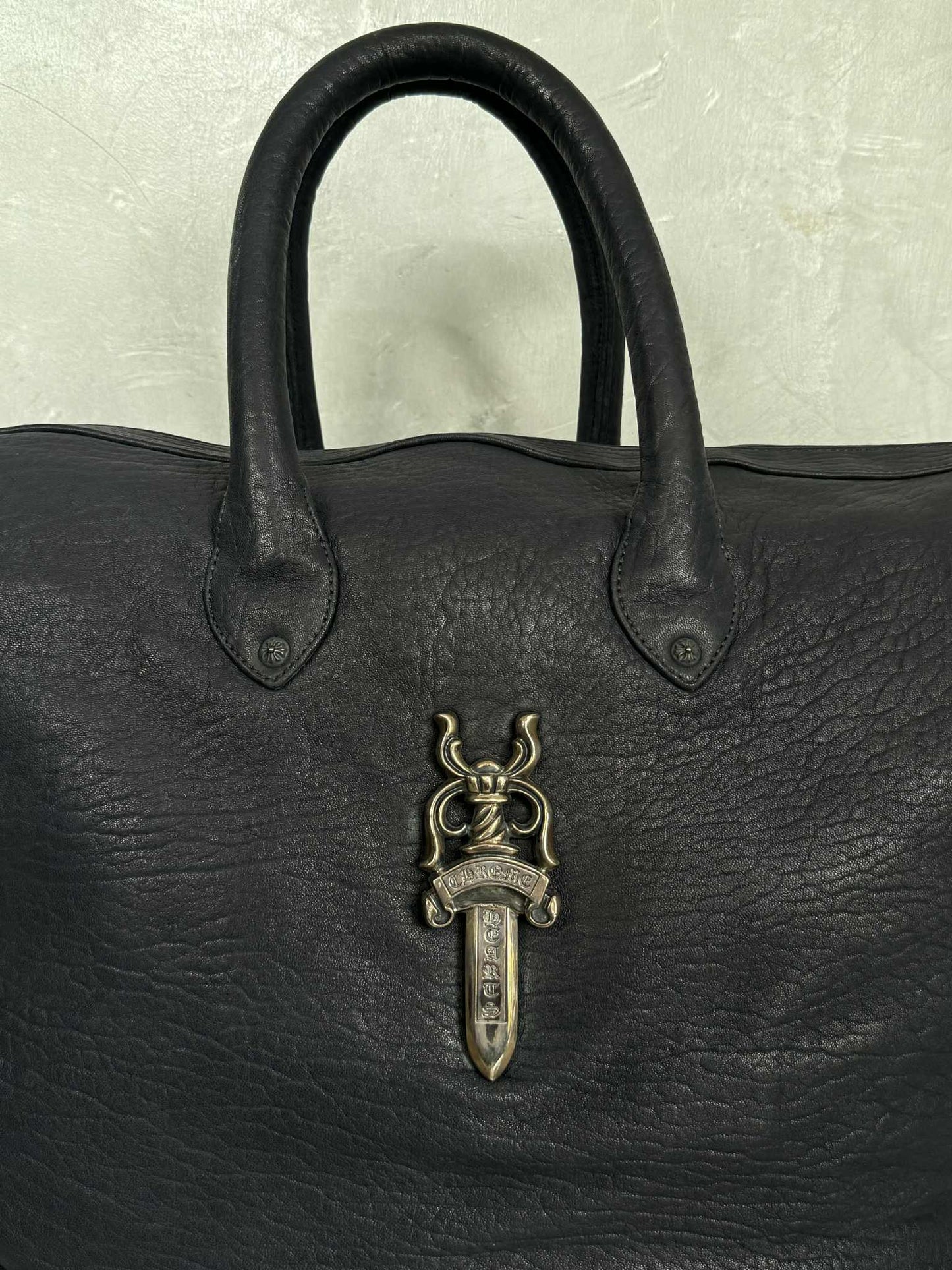 Chrome Hearts 90s Big Dagger Embellished Leather Duffle Bag
