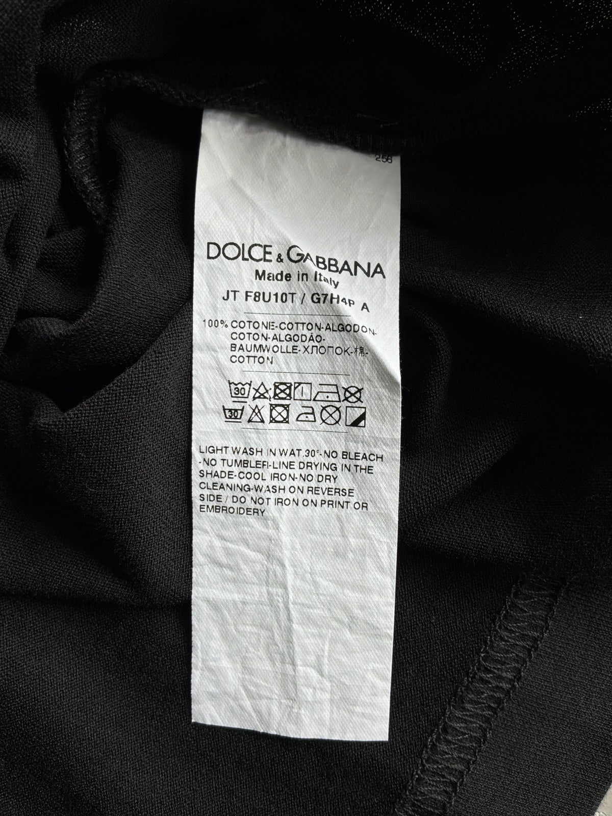 Dolce and Gabbana Spellout Black Tee
