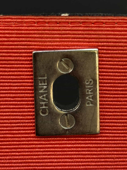 Chanel Vintage Scribble Print Single Flap Handbag