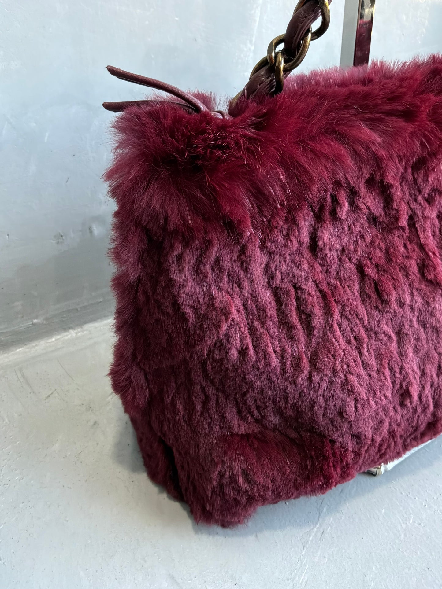 Chanel Vintage Rabbit Fur Shoulder Bag